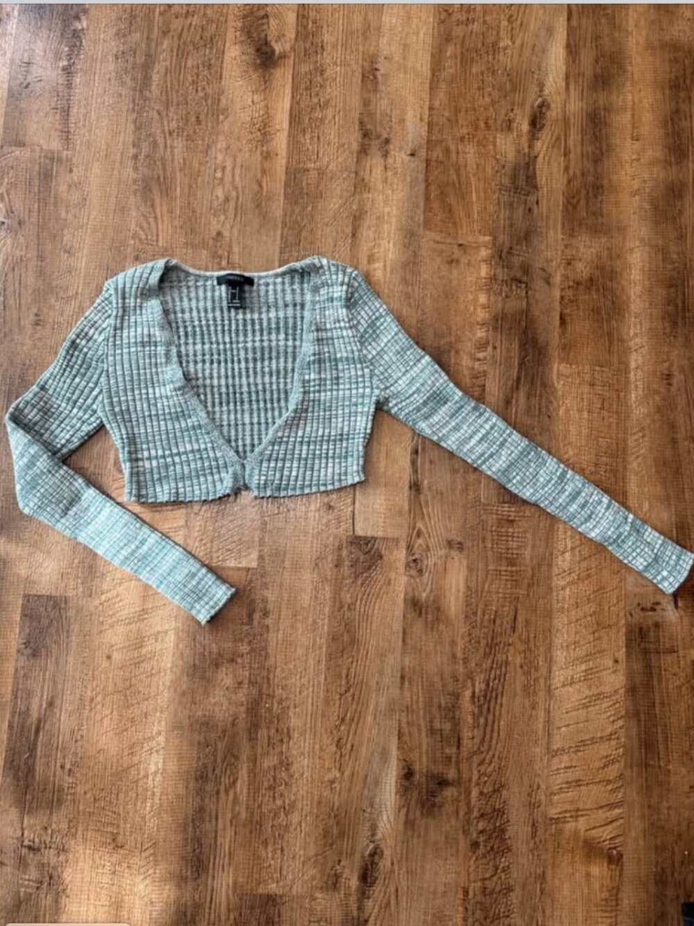 Green And White Shrug Sweater